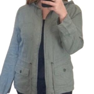 Saint Tropez West Olive Linen Zip Jacket